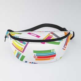Wrapping paper with colored books Fanny Pack