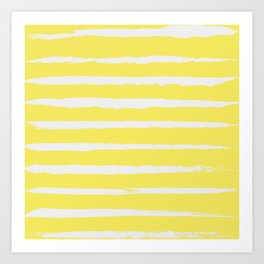 Irregular Stripes Yellow Art Print