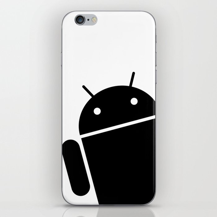 Black Android robot iPhone Skin