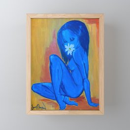 Blue Lady Framed Mini Art Print