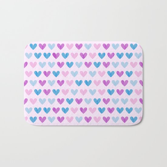 Colorful hearts VII Bath Mat