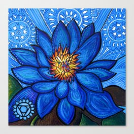 Voice: Throat Chakra Blue Lotus Meditation Canvas Print