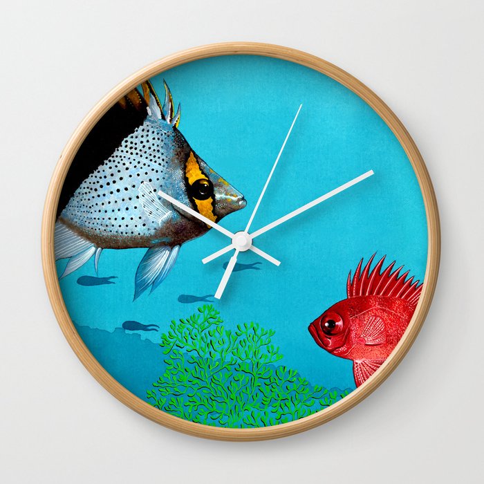 Butterfly & Bigeye fishes Wall Clock