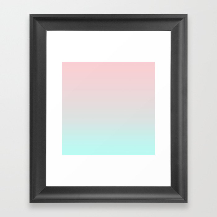 Pastel Ombre Millennial Pink Mint Gradient Framed Art Print