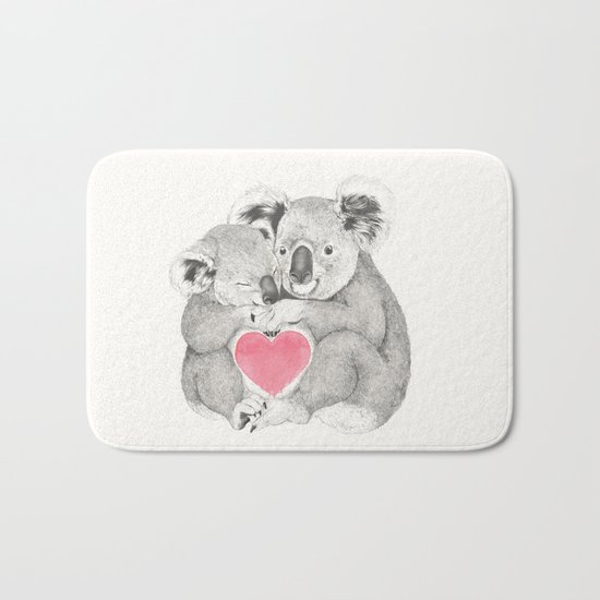 Koalas love hugs Bath Mat