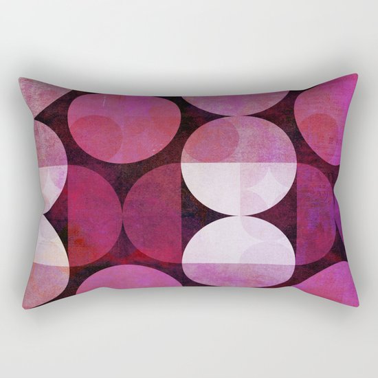 fashionable red pink grunge circle pattern Rectangular Pillow