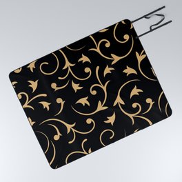 Baroque Design – Gold on Black Picnic Blanket
