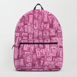 Millie's Wooden Letterpress Blocks Backpack | Photo, Digital Manipulation, Blocktype, Blocks, Berrycolored, Woodentype, Type, Oldtype, Letterstamps, Pink 
