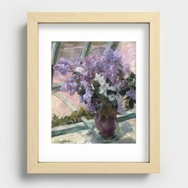 Lilacs in a Window by Mary Cassatt Recessed Framed Print