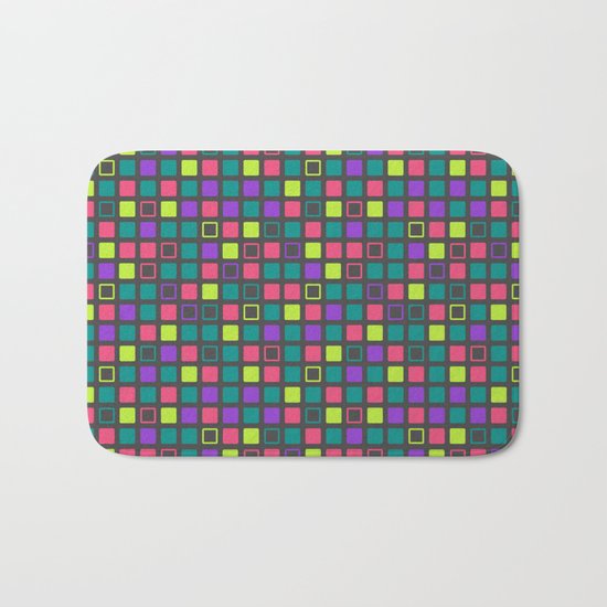 Night On The Town Square Pattern Bath Mat