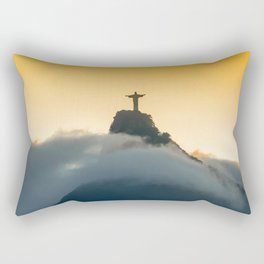 Brazil Photography - Christ The Redeemer Over The Clouds Rectangular Pillow