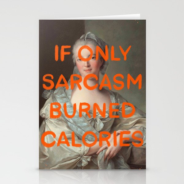 If only sarcasm burned calories- Mischievous Marie Antoinette Stationery Cards