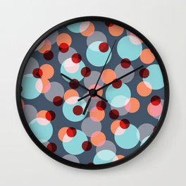 Feranub - Abstract Colorful Retro Dots Vintage Vibe Dotted Pattern Wall Clock
