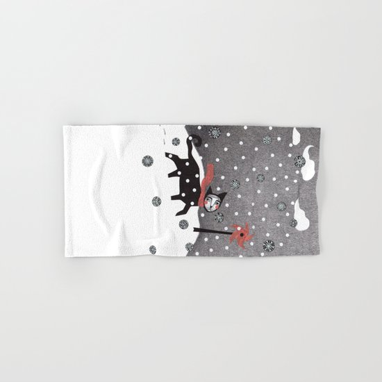 Snow Cat Hand & Bath Towel