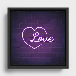 Neon LOVE Sign Framed Canvas