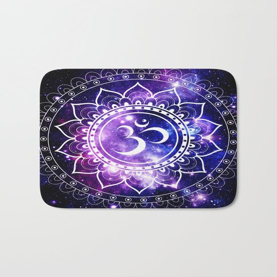 om mandala: purple blue space Bath Mat