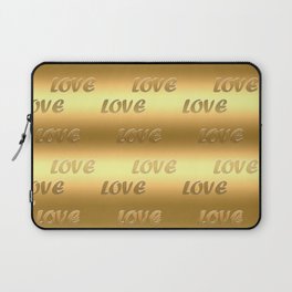 Gold Trendy Modern Love Collection Laptop Sleeve