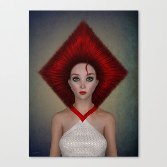 Queen of diamonds portrait Canvas Print
