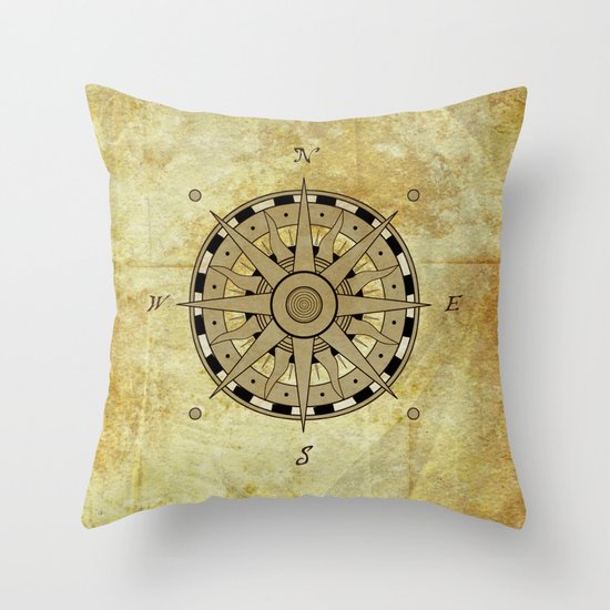 Compass Rose Throw Pillow