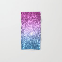 Galaxy Sparkle Stars Pink Lavender Blue Hand & Bath Towel