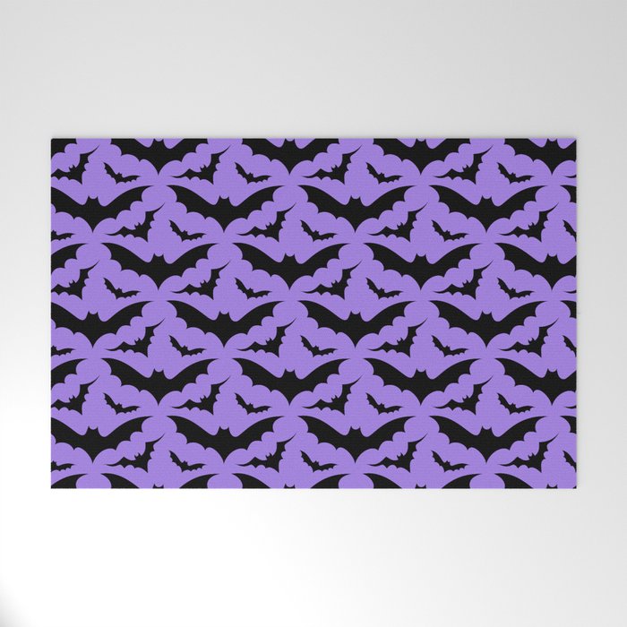 Purple and Black Bats Welcome Mat