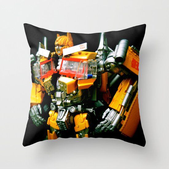 The Golden Optimus Throw Pillow