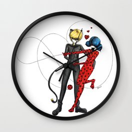 Ladybug and Chat Noir by Studinano Wall Clock
