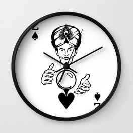 Sawdust Deck: The 2 of Spades Wall Clock | Graphic Design, People, Illustration 