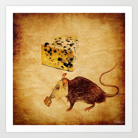 The rat which did not like the cheese Art Print