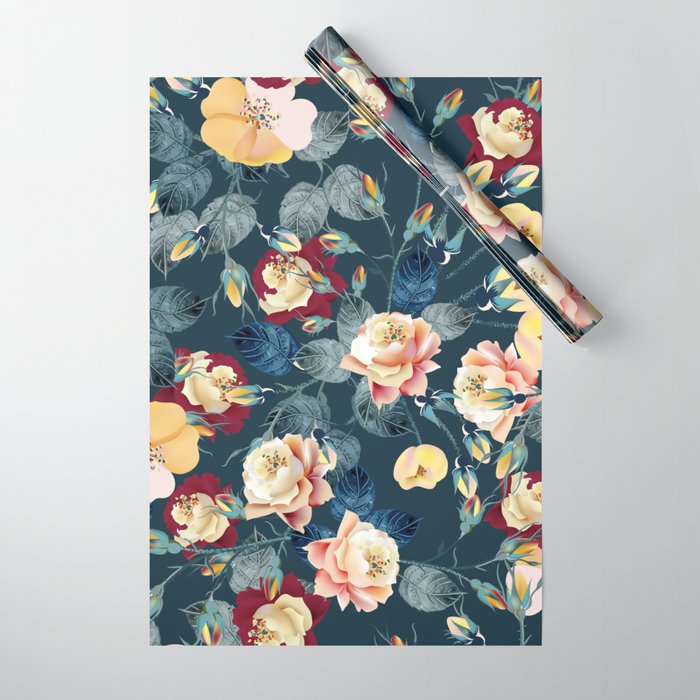 Vintage Style Flower Wrapping Paper