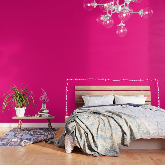 Electric Magenta - Plain Pink Color Background Wallpaper by The Design  Factory | Society6