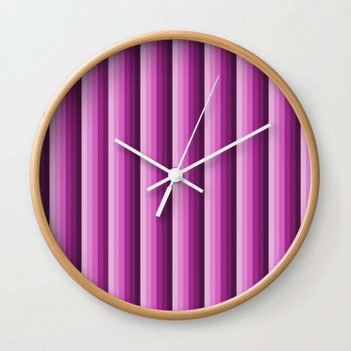 Pattern purple stripes Wall Clock