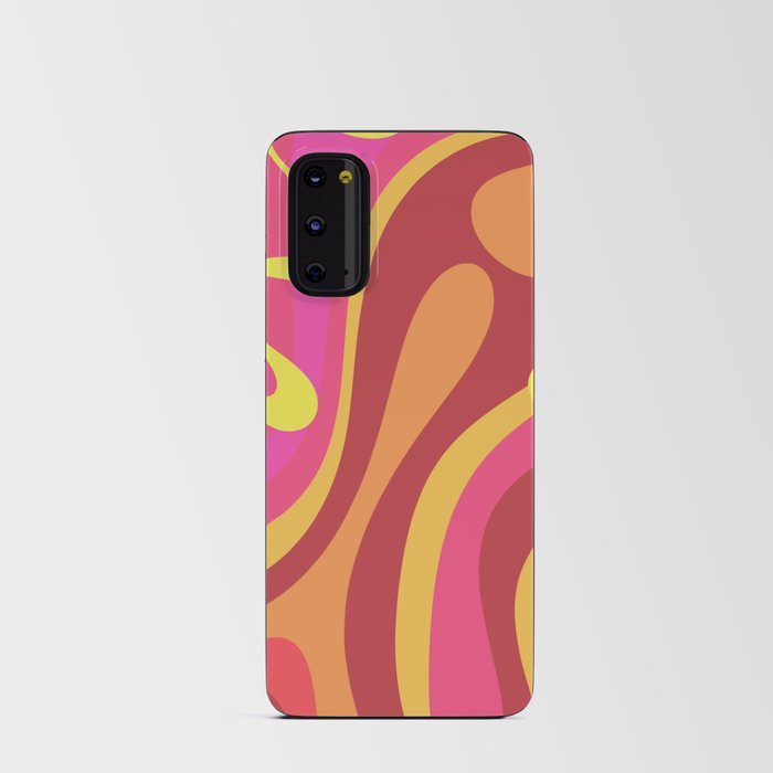 Dopamine Please - Trippy Retro Psychedelic Abstract Pattern Magenta Pink Orange Yellow Android Card Case