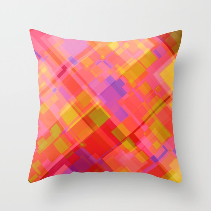 Red Abstract Throw Pillow