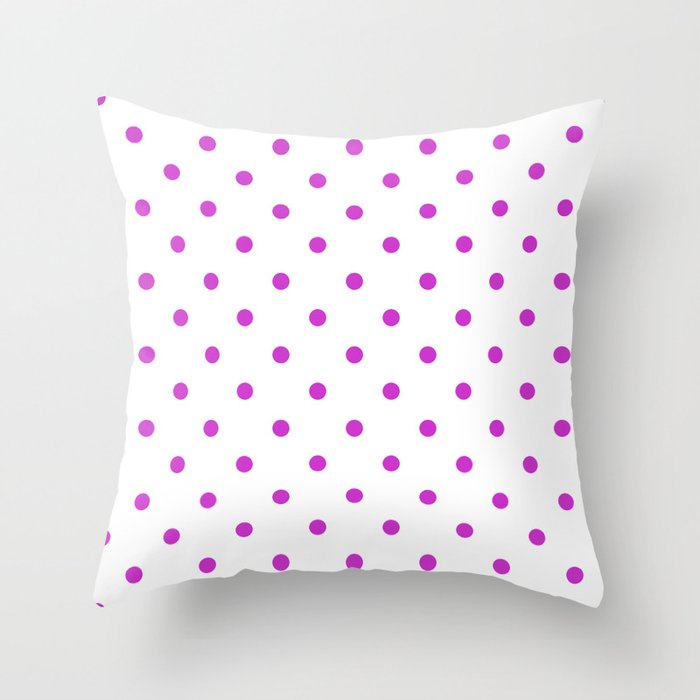 Steel Pink - polka 8 Throw Pillow
