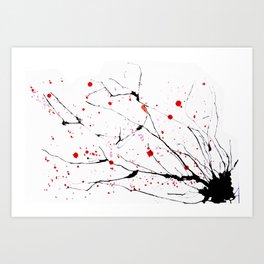 sakura branch // modern abstractionism // minimalism // japan // modern art Art Print