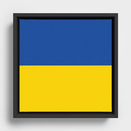 Ukraine Flag Print Ukrainian Country Pride Patriotic Pattern Framed Canvas