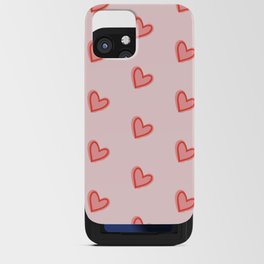 Pink Hearts Pattern iPhone Card Case