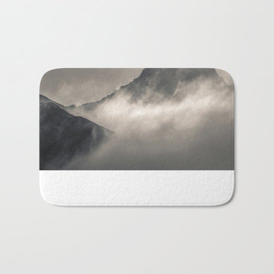 "Into the fog". Foggy mountains Bath Mat