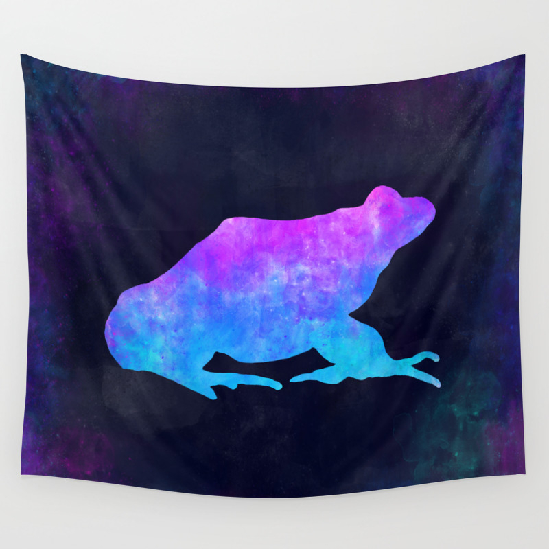Frog In Space Animal Graphic Art Watercolor Canvas Painting