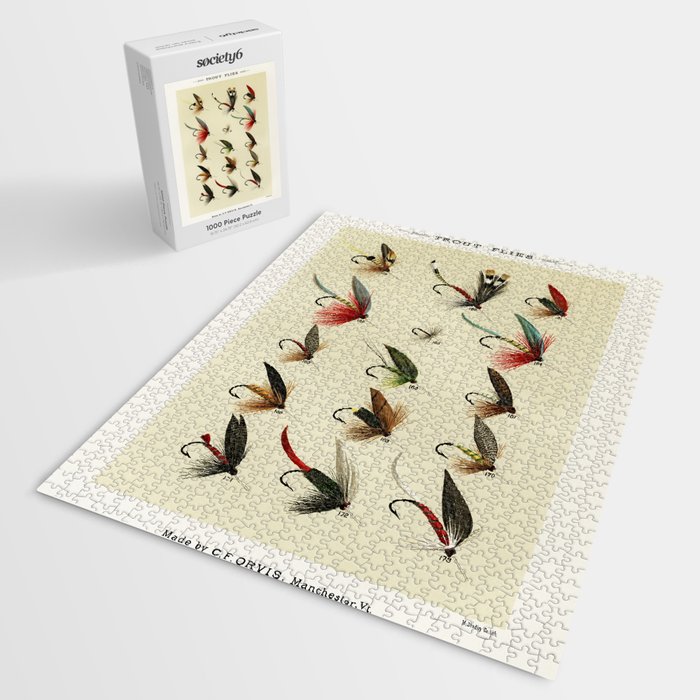 Angler Fishing Lure - Trout Fly Fishing Jigsaw Puzzle by SFT Design Studio