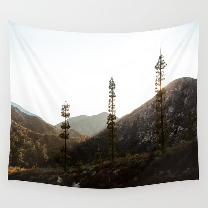 sunset in angeles crest forest Wall Tapestry