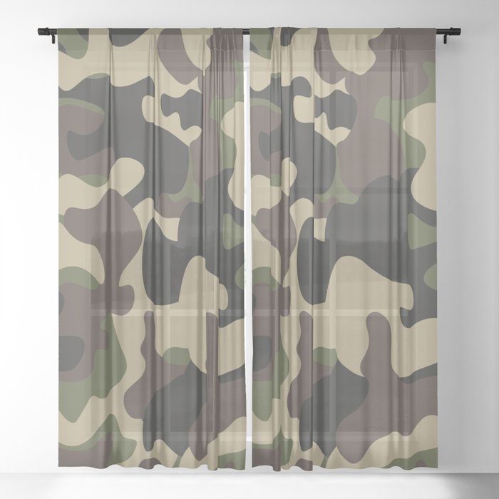 vintage military camouflage Sheer Curtain