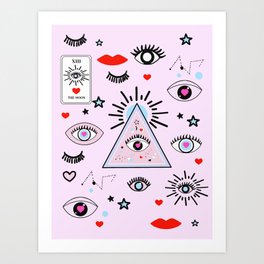 Evil Magic ( Pink ) Art Print