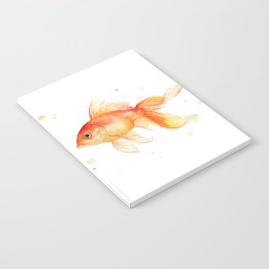 Goldfish Love Watercolor Fish Painting Notebook