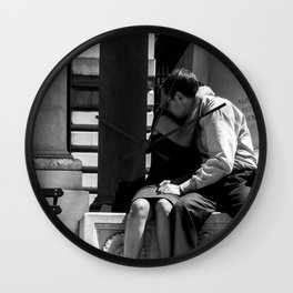 Woman Grieving in a Man Chest Wall Clock
