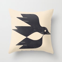 Minimal Blackbird No. 2 Throw Pillow