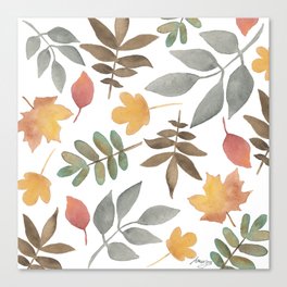 Fall Leaves Pattern Canvas Print