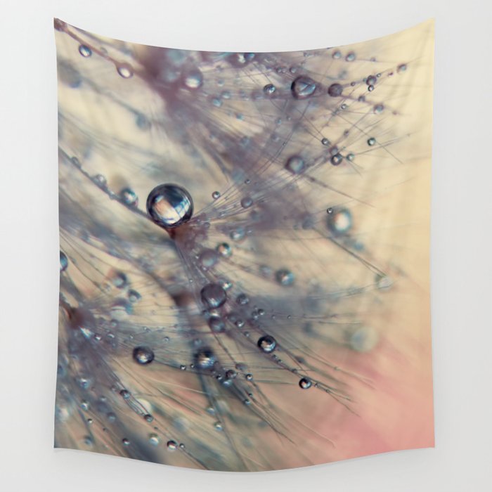 dandelion baby pink and blue Wall Tapestry