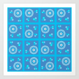 Pearls and Blue Bubbly Art Print